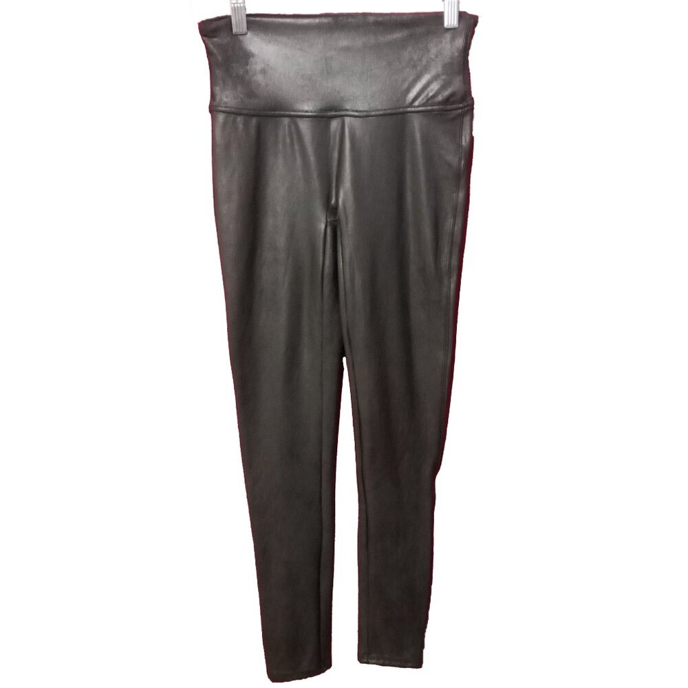 SPANX Black Faux Leather Leggings US MP